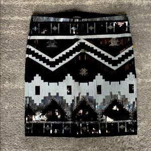 Black sequined pencil skirt